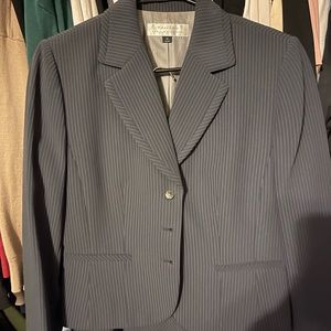 Tahari Navy Pinstripe Skirt Suit